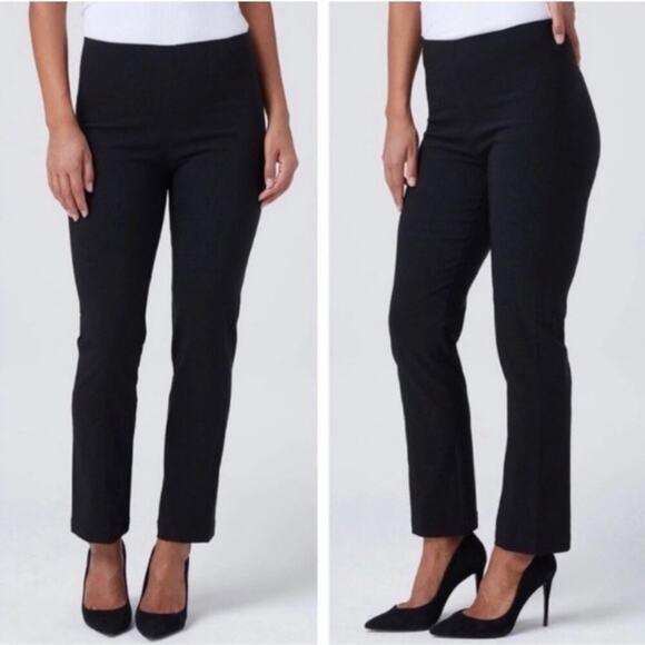 Franne Golde Magic Pants High Rise Stretch Classic Straight Leg Black‎ Size 12 - Picture 1 of 9
